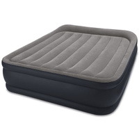 Кровать надувная intex dura beam deluxe headboard airbed с насосом 2360х1520 мм высота 860мм