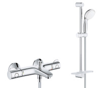 Смеситель grohe grohtherm 2000 34174001 для ванны душа термостат короткий фиксированный излив