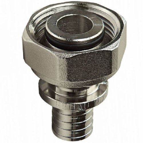 Соединитель для PE-X труб аксиальный латунь никель Дн 16х3/4" под ...