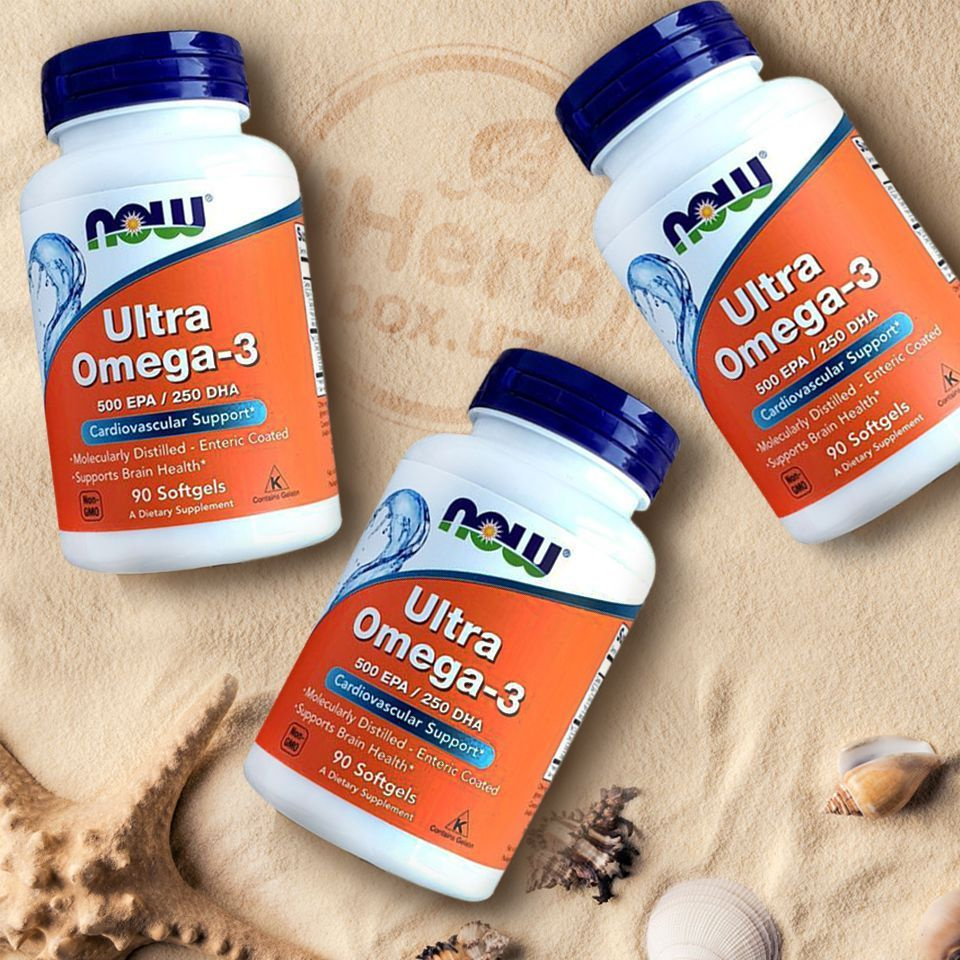 Омега 3 1000мг, NOW Ultra Omega-3 (500 EPA + 250 DHA) 90 капсул ...