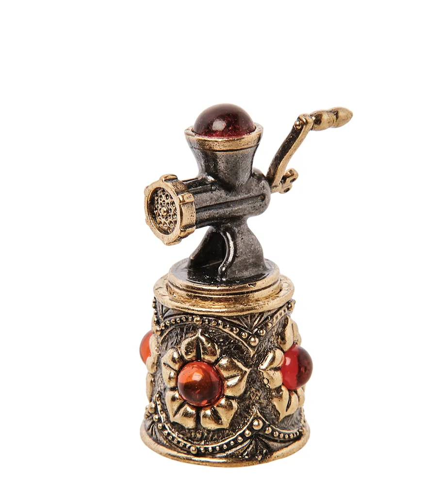 Наперсток ''Ажурная мясорубка'' (латунь, янтарь), вариант