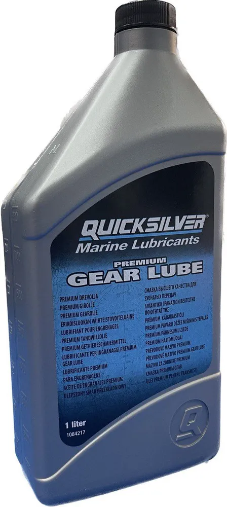 Масло трансмиссионное, QUICKSILVER, Gear Lube Premium, SAE 80W-90, минеральное, для моторов до 75 л.с., 1 л, 75 л, 1 л