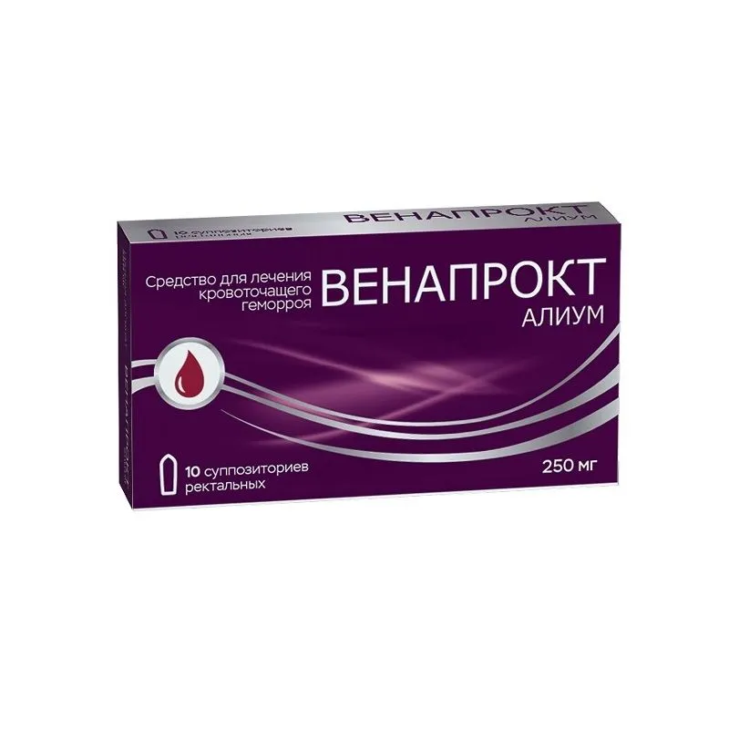 Венапрокт Алиум 250 мг суппозитории ректальные 10 шт, 10 шт