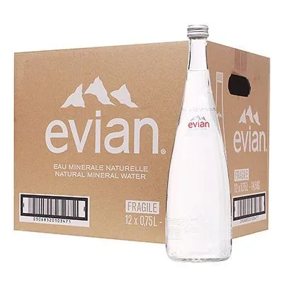 Evian (Эвиан) 0.75л СТЕКЛО, минеральная природная вода, негазированная, 12 шт., 750 мл, 12 шт, фото 3