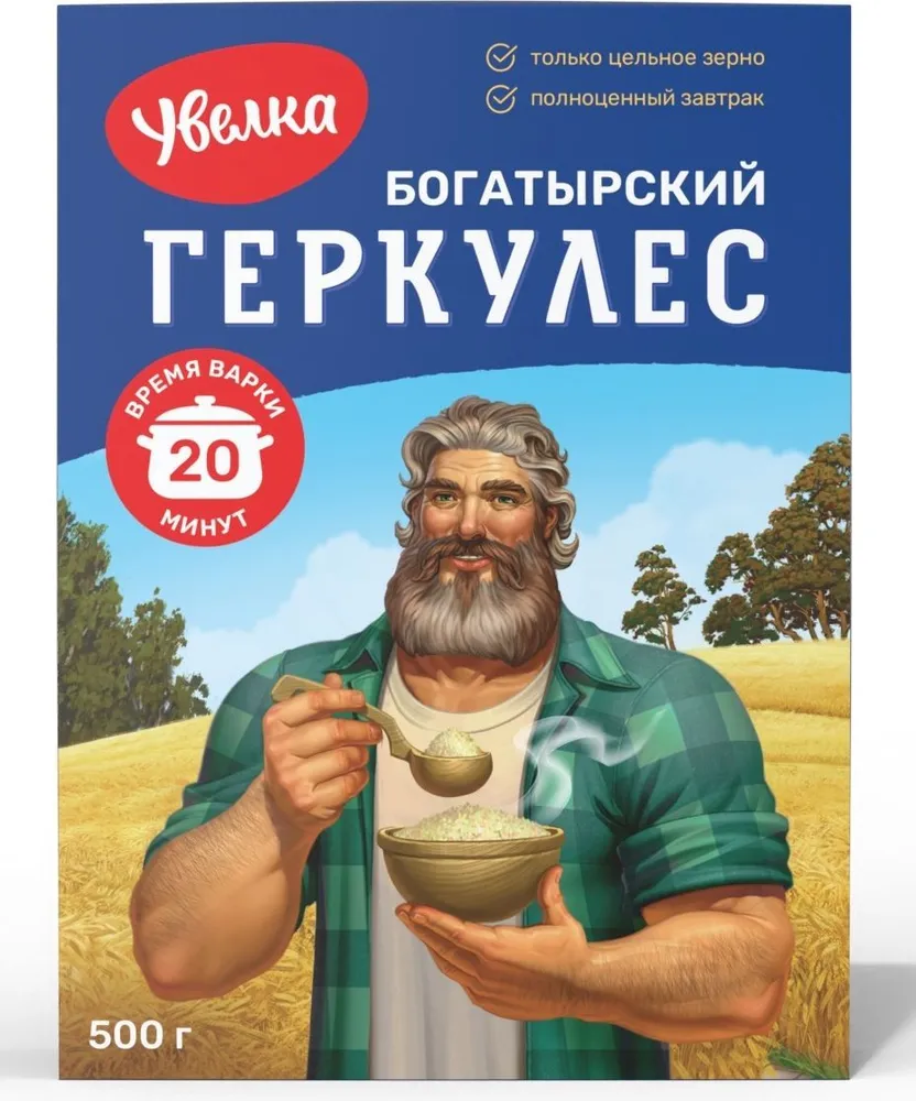 Геркулес Увелка Богатырский 20 минут, 500 гх 6 шт, 6 шт, фото 3