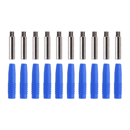 10 шт. 2мм банановые разъемы с изоляцией и защитным кожухом, для тестового оборудования, синие, PA и