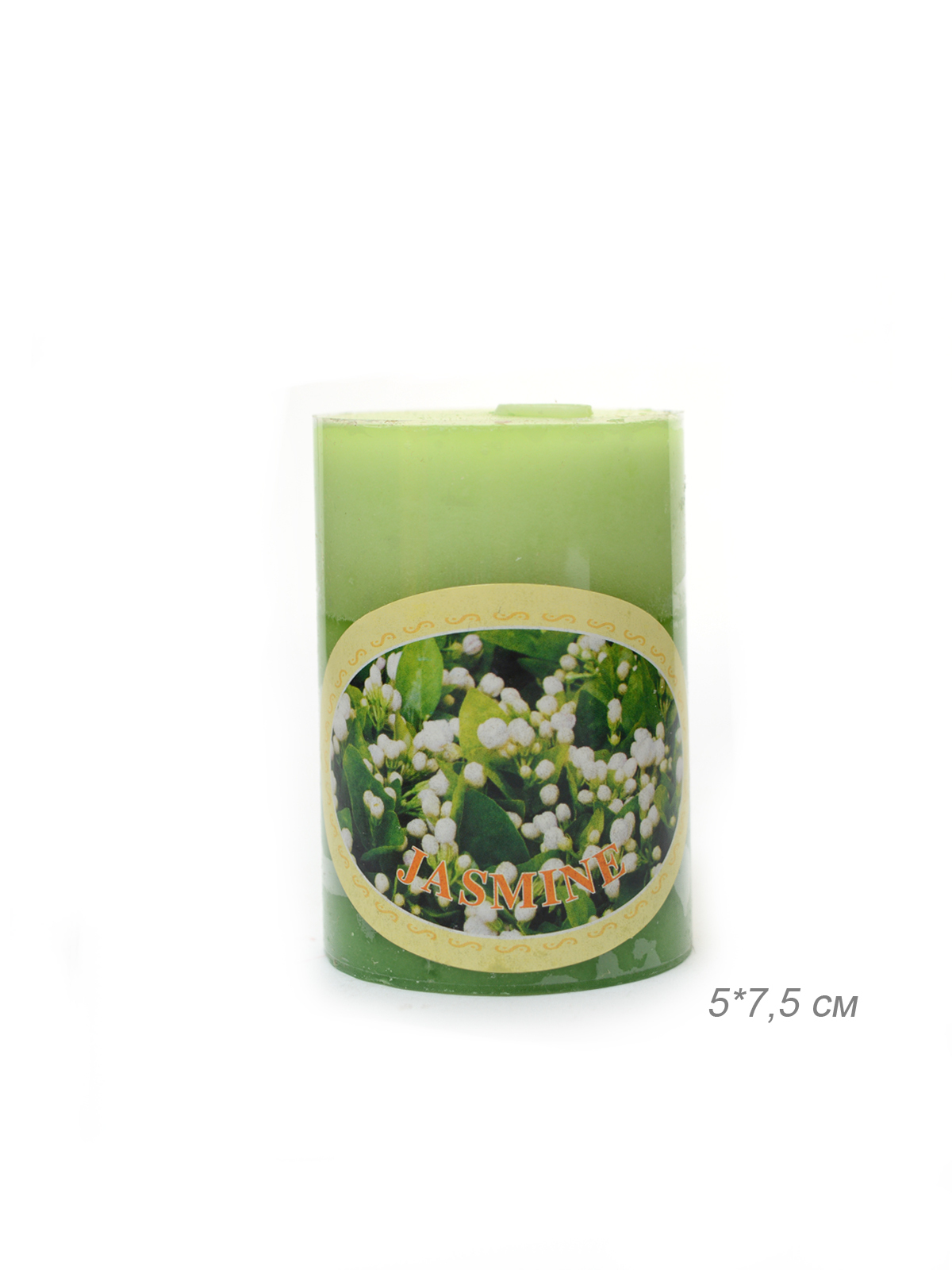 Свеча столбик 5х7,5 см, с ароматом, зеленая Свеча столбик 5х7,5 см, с ароматом, зеленая