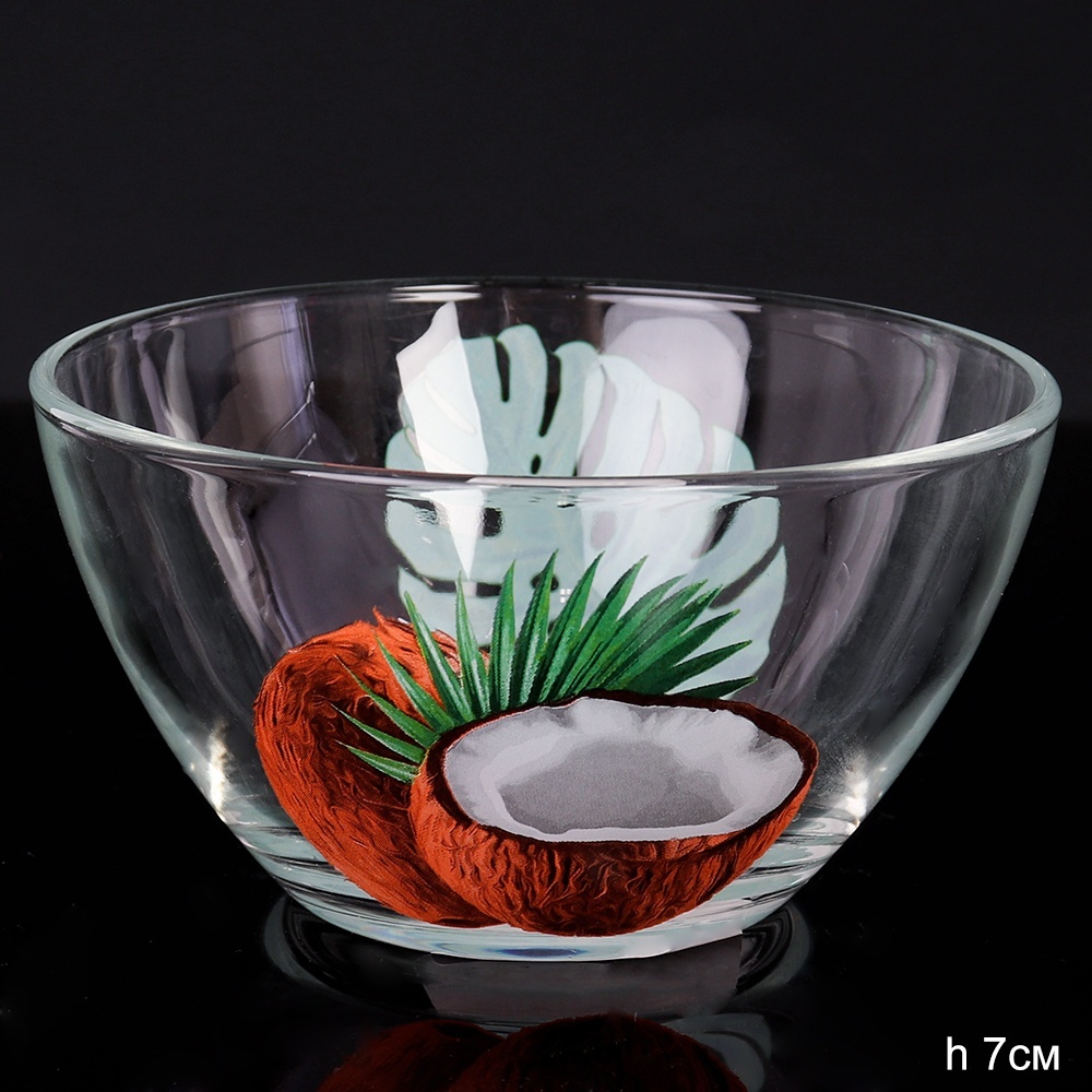 Салатник WHITE LILY Кокос , диаметр 7 см, стекло
