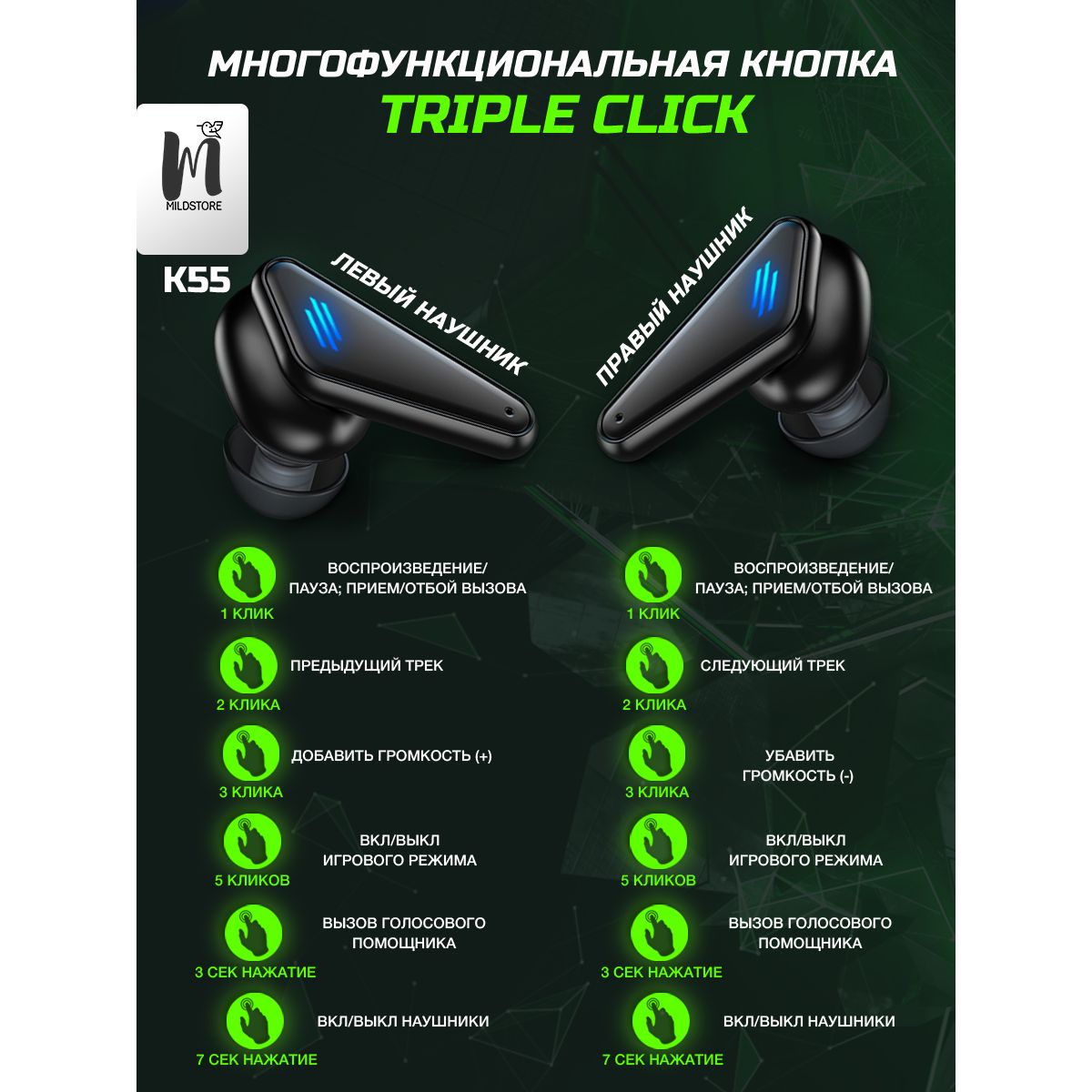 Купить Игровые Bluetooth Наушники