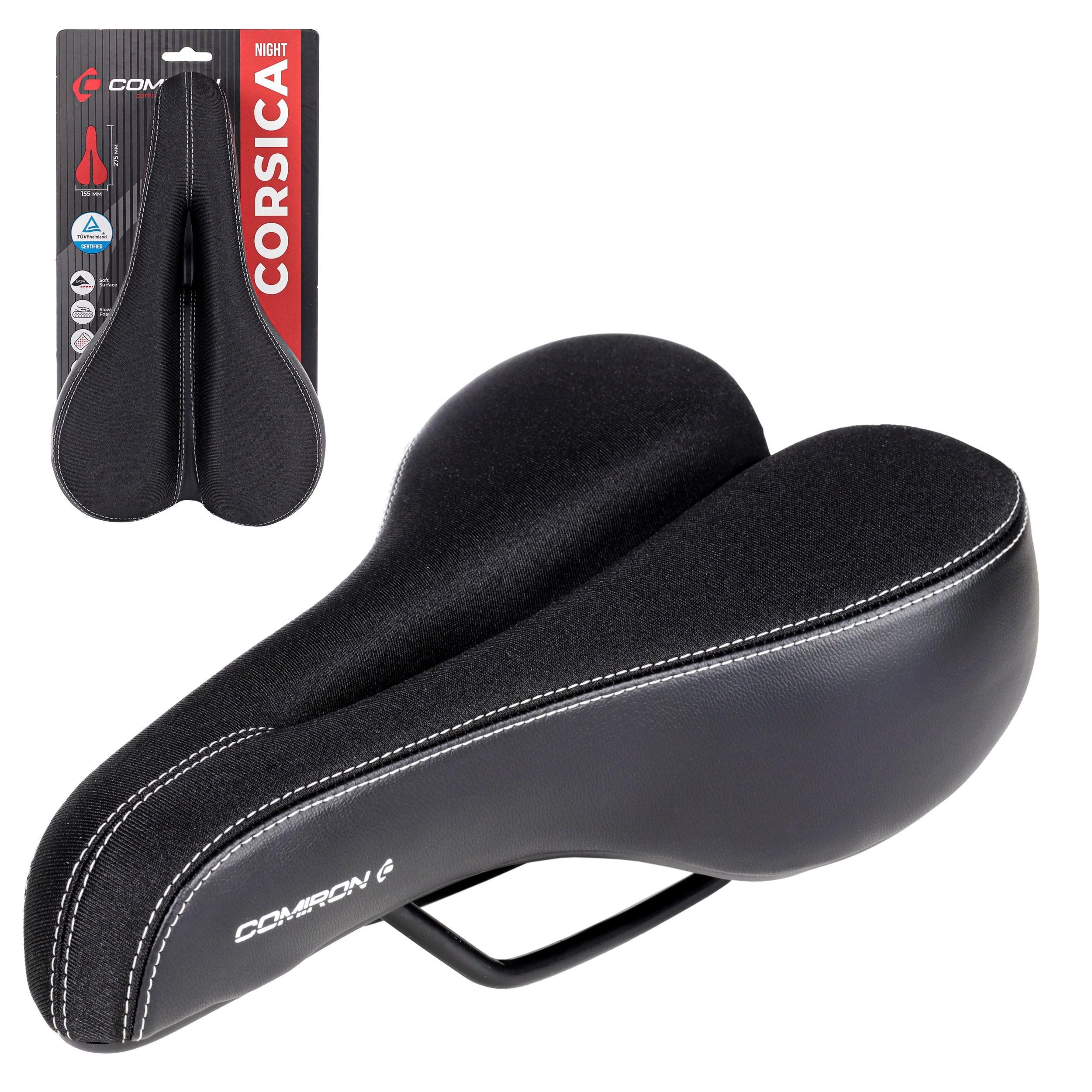 Седло велосипедное комфортное COMIRON CORSICA N30 275x155, технологии: DW, ED, Soft surface Седло велосипедное комфортное COMIRON CORSICA N30 275x155, технологии: DW, ED, Soft surface