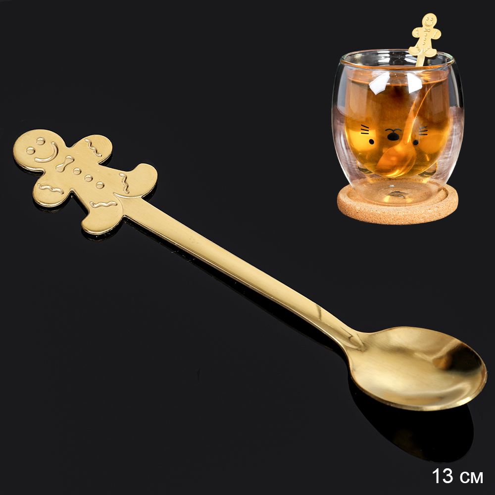 Ложка чайная, золото.