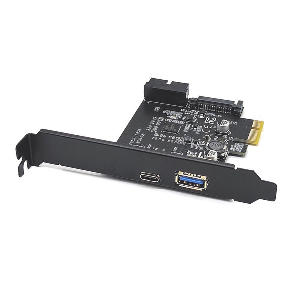 Плата расширения PCI-E x1 на USB 3.2 Type-C + USB 3.0 (питание SATA15 ...