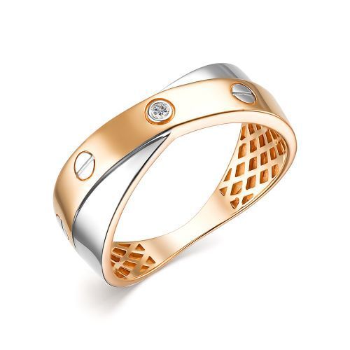 АЛЬКОР Кольцо золотое женское 585 пробы с бриллиантом - купить с ...