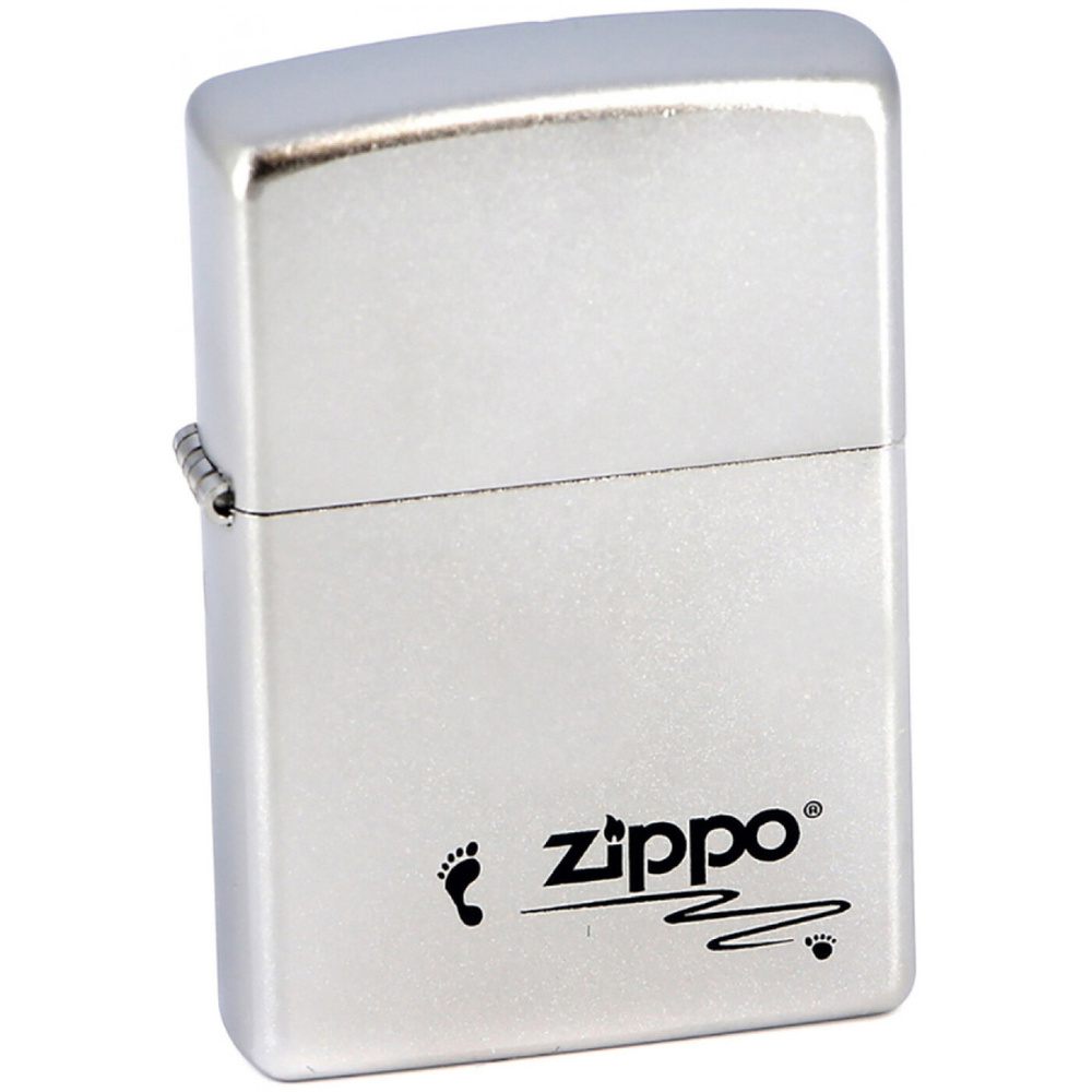 Зажигалка бензиновая ZIPPO Footprints Satin Chrome #1