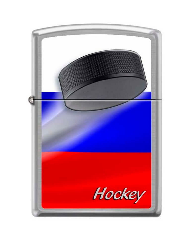 Зажигалка бензиновая ZIPPO Российский хоккей Brushed Chrome мм #1