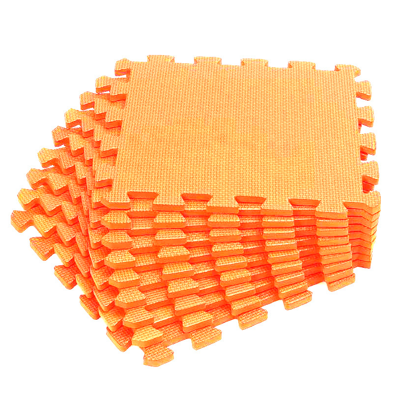 Детский коврик-пазл WellMat (Meitoku) "Оранжевый" 30x30x1 см (9 шт.) с окантовкой игровой развивающий #1