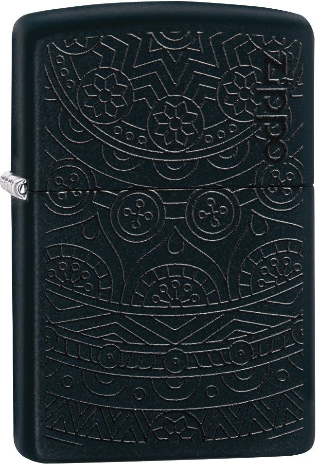 Зажигалка ZIPPO бензиновая Tone on Tone Design Black Matte 29989 #1