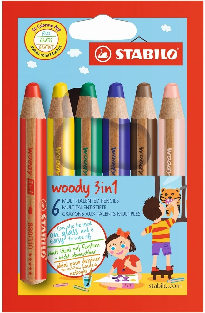 Набор карандашей STABILO, вид карандаша: Восковой, 6 шт. #1