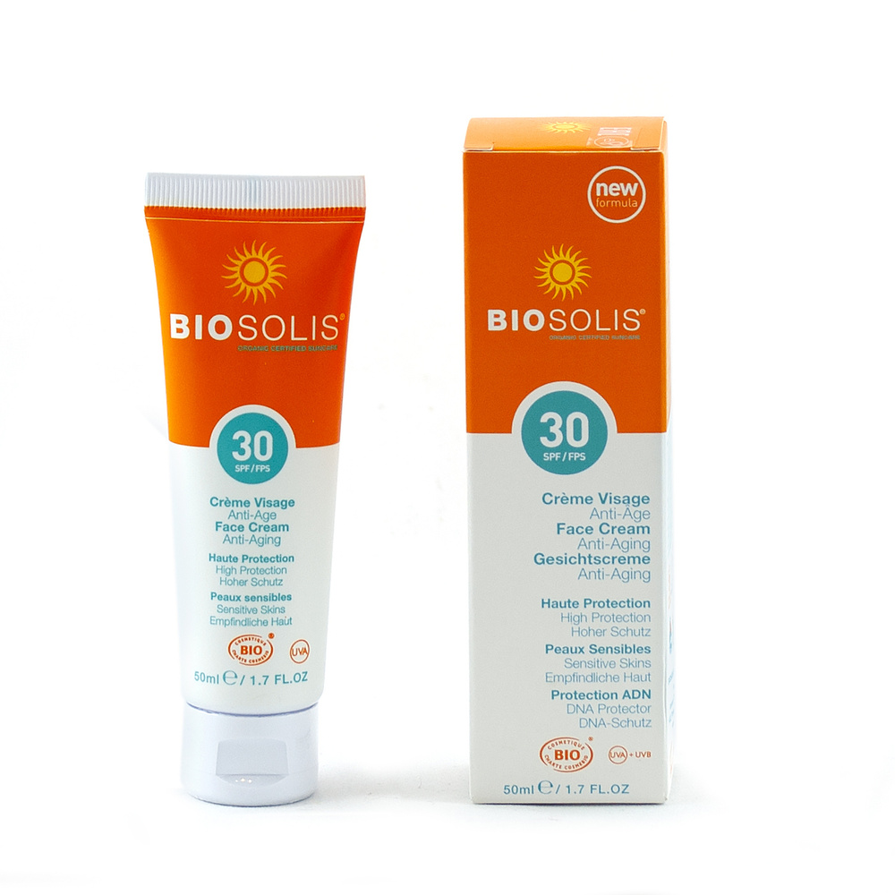 BioSolis Натуральный солнцезащитный крем для лица для чувствительной ...
