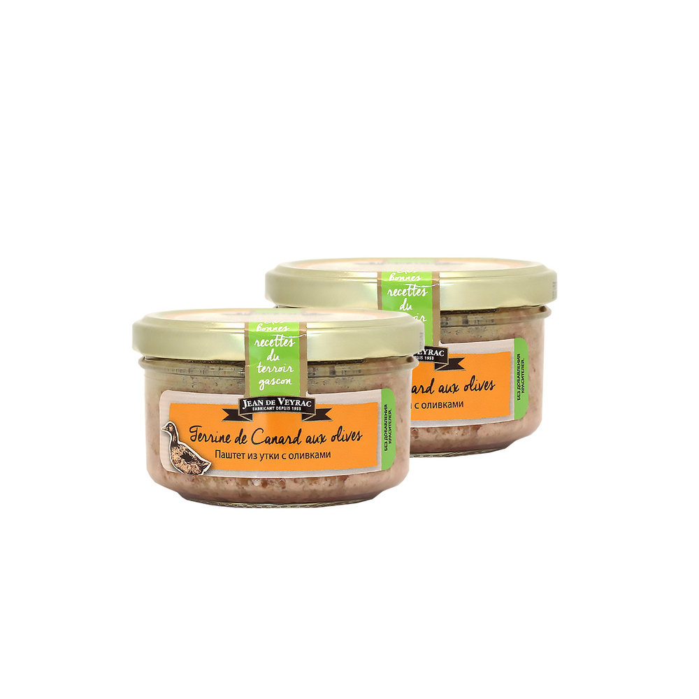 Паштет JEAN de VEYRAC из утки с оливками 130 гх2 шт (Франция) #1