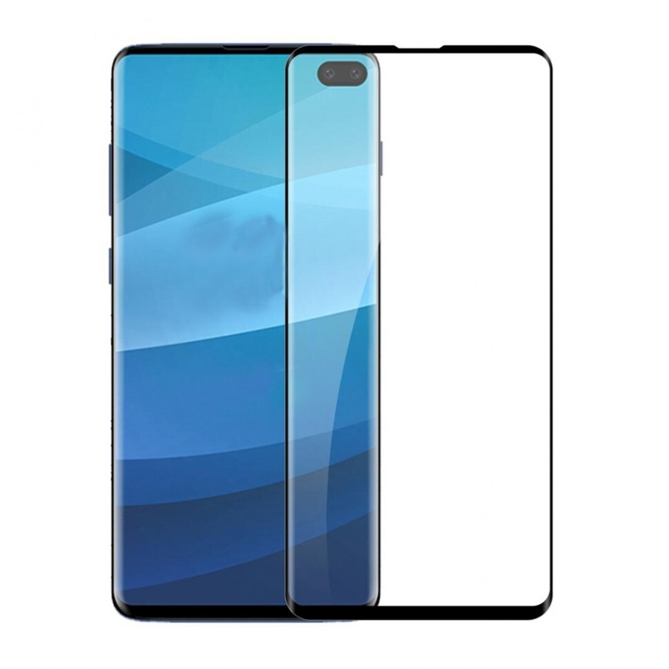 3D/5D защитное стекло MyPads для Samsung Galaxy S10+ Plus SM-G975F с  закругленными изогнутыми краями которое полностью закрывает экран / дисплей  по краям с олеофобным покрытием - купить с доставкой по выгодным ценам