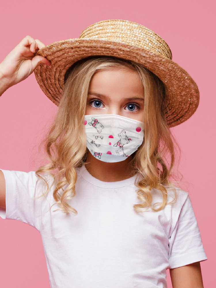 Маска медицинская ДЕТСКАЯ 20 шт./ Размер 14,5х8,5 см / Средний слой ...