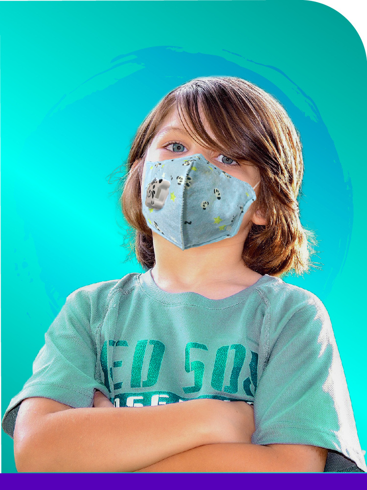 Респиратор медицинский KN95 ДЕТСКИЙ многоразовый FFP2 с клапаном ...