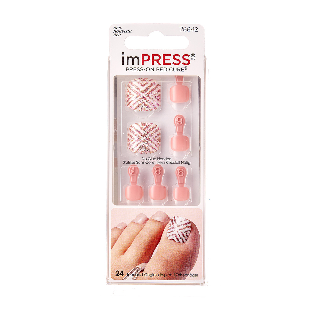 Kiss Твердый лак Импрессс Педикюр "Песчаный пляж", Impress Toe Nails ...
