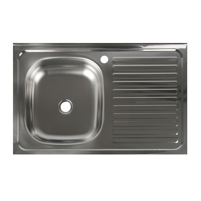 Мойка кухонная "Владикс", накладная, без сифона, 80*50 см, левая, нержавеющая сталь 0.4 мм  #1
