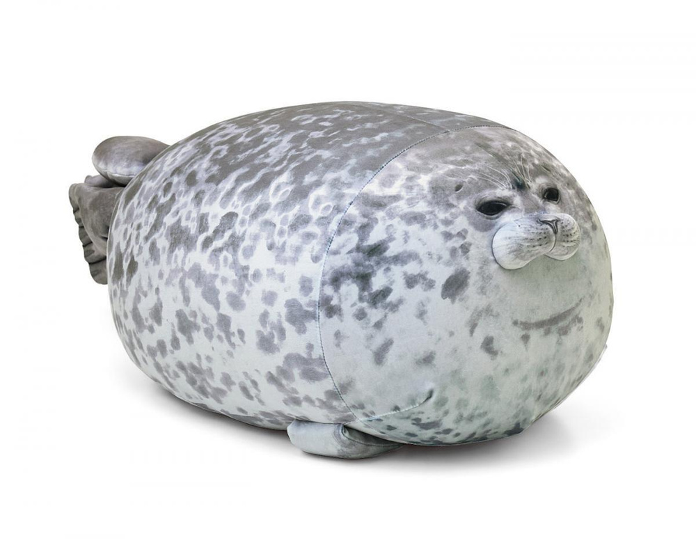 Мягкая 3D игрушка Нерпа/Морской кот/Тюлень 35 см огромная темная  #1