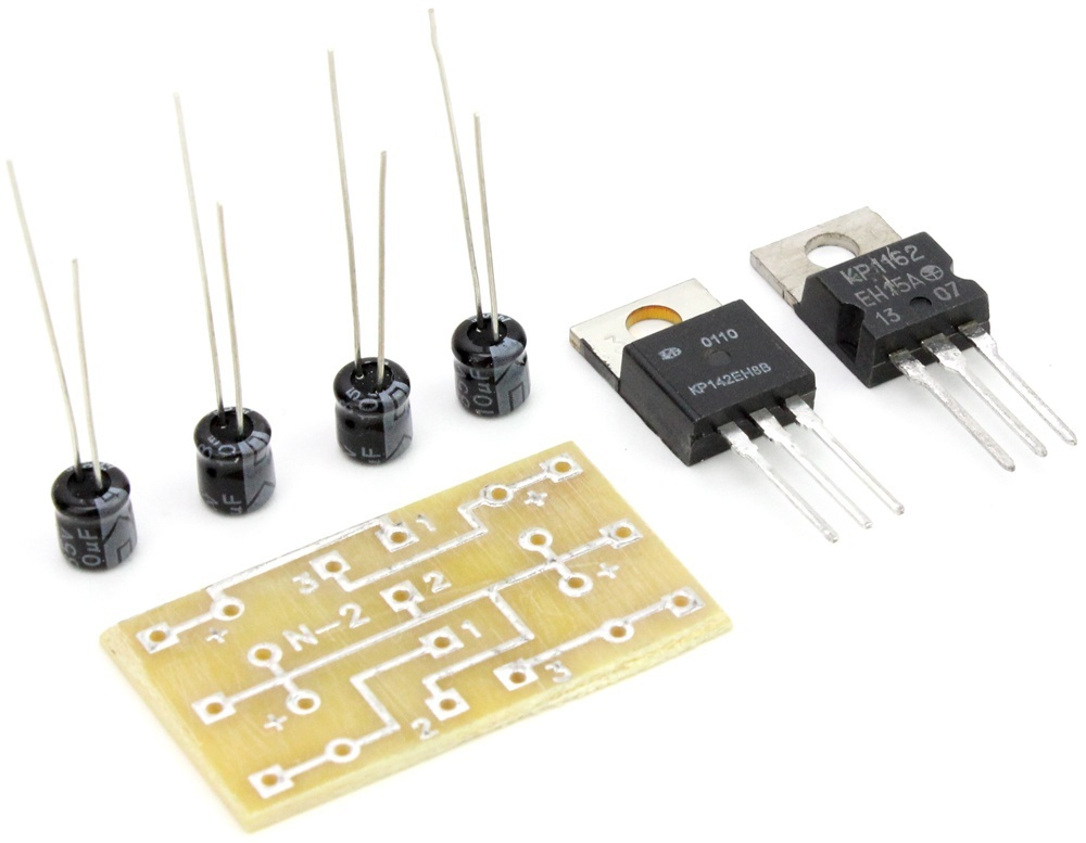 Конструктор набор для пайки - " Двухполярный стабилизатор напряжения ...