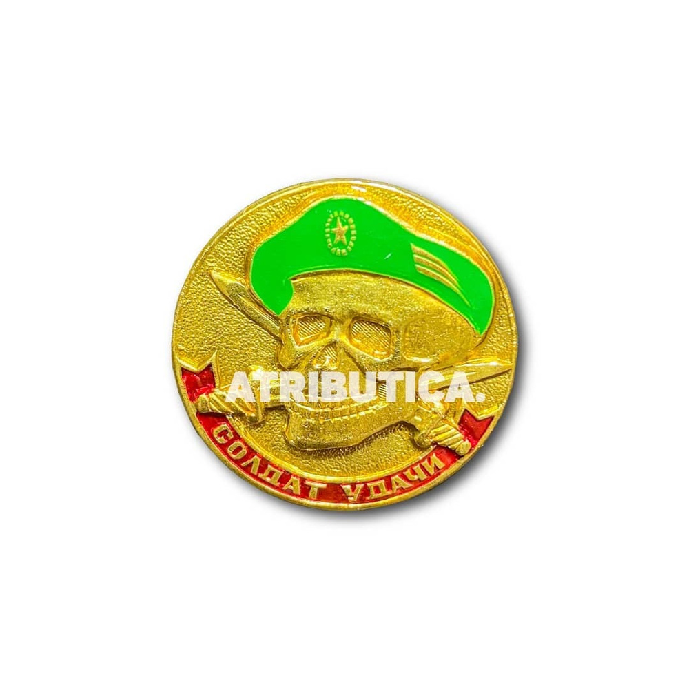 Знак Нагрудный Солдат Удачи ( Череп В Зеленом Берете ) (Золотистый ...
