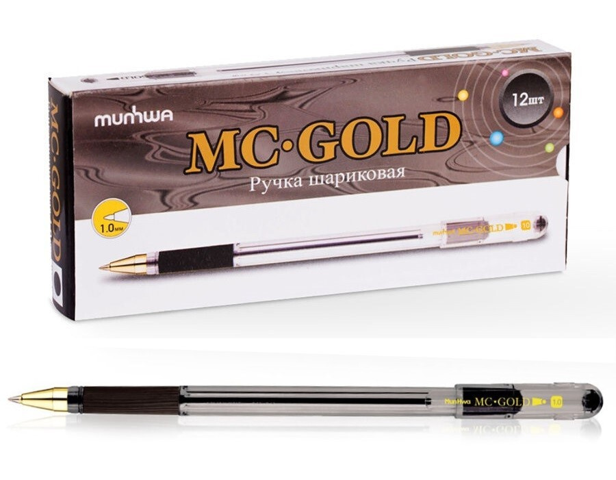 Ручка шариковая MunHwa "MC Gold", 0.5мм, цвет чернил черный, 12 шт #1