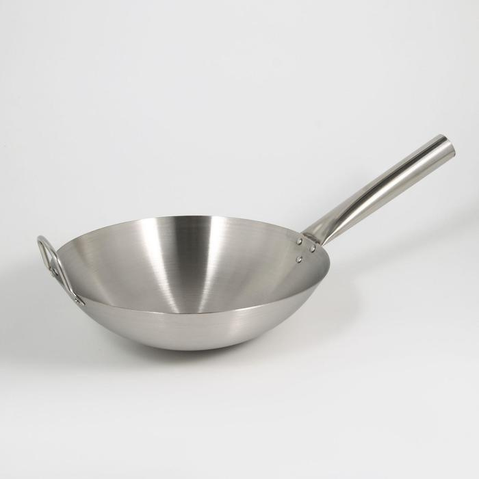 Сковорода-Wok из нержавеющей стали Chief, диаметр 32 см, с ручкой  #1