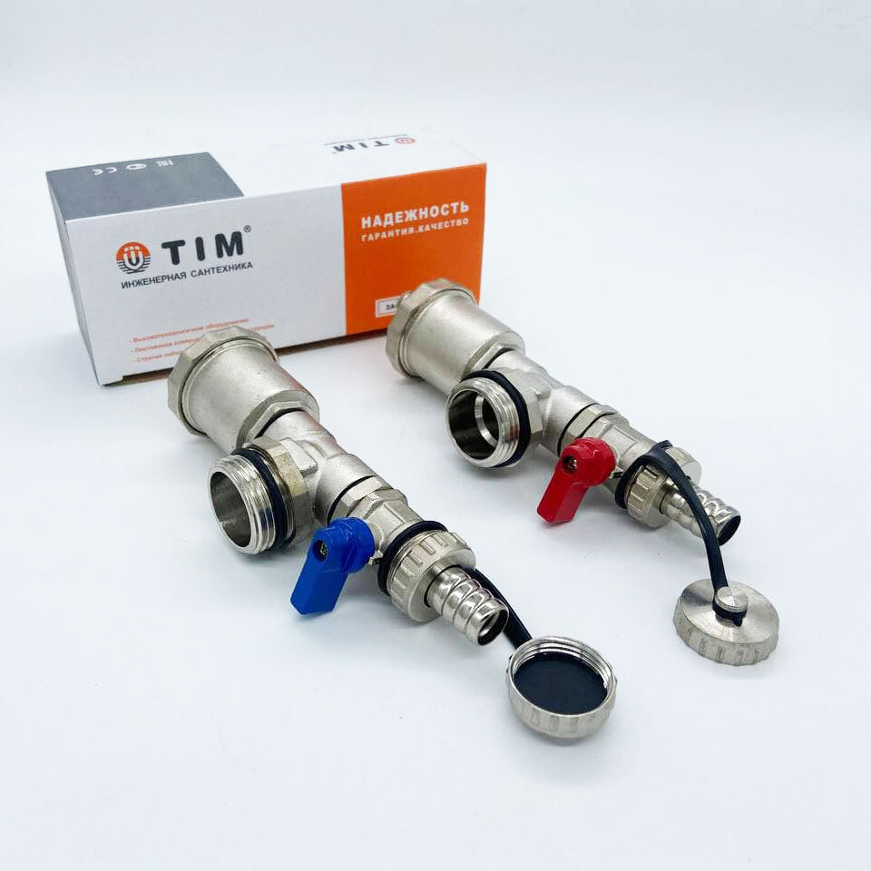 Концевой фитинг TIM для коллектора - 1" наружная резьба (тройник ...
