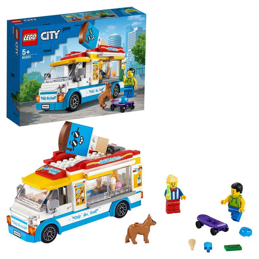 Конструктор LEGO City Great Vehicles 60253 Грузовик мороженщика - купить с  доставкой по выгодным ценам в интернет-магазине OZON (543909914)