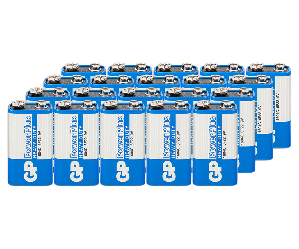 GP Батарейка Крона (6LR61, 1604A), Солевой тип, 9 В, 20 шт - купить с ...