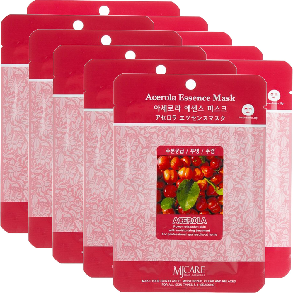 Mijin Маска тканевая с экстрактом ацеролы Acerola Essence Mask, 10 шт  #1