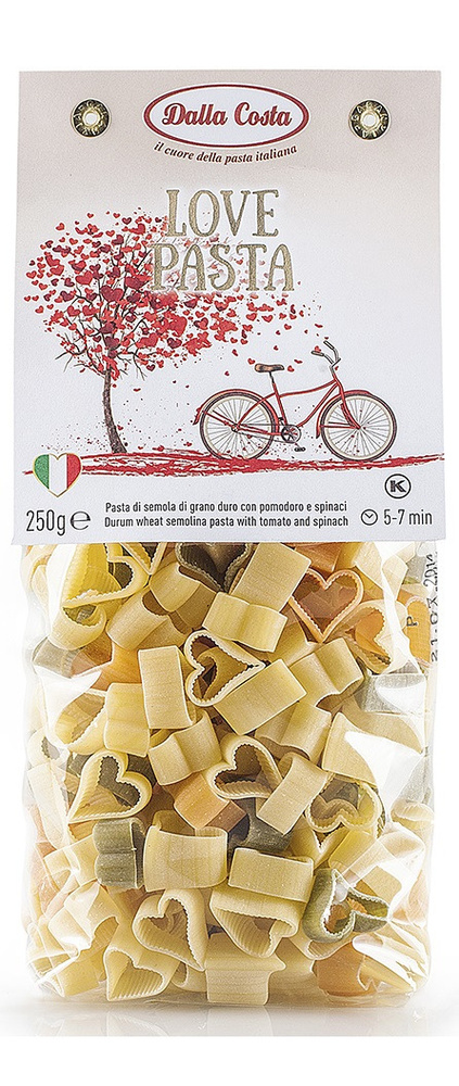 Макаронные изделия Dalla Costa Love pasta фигурные с помидорами и ...