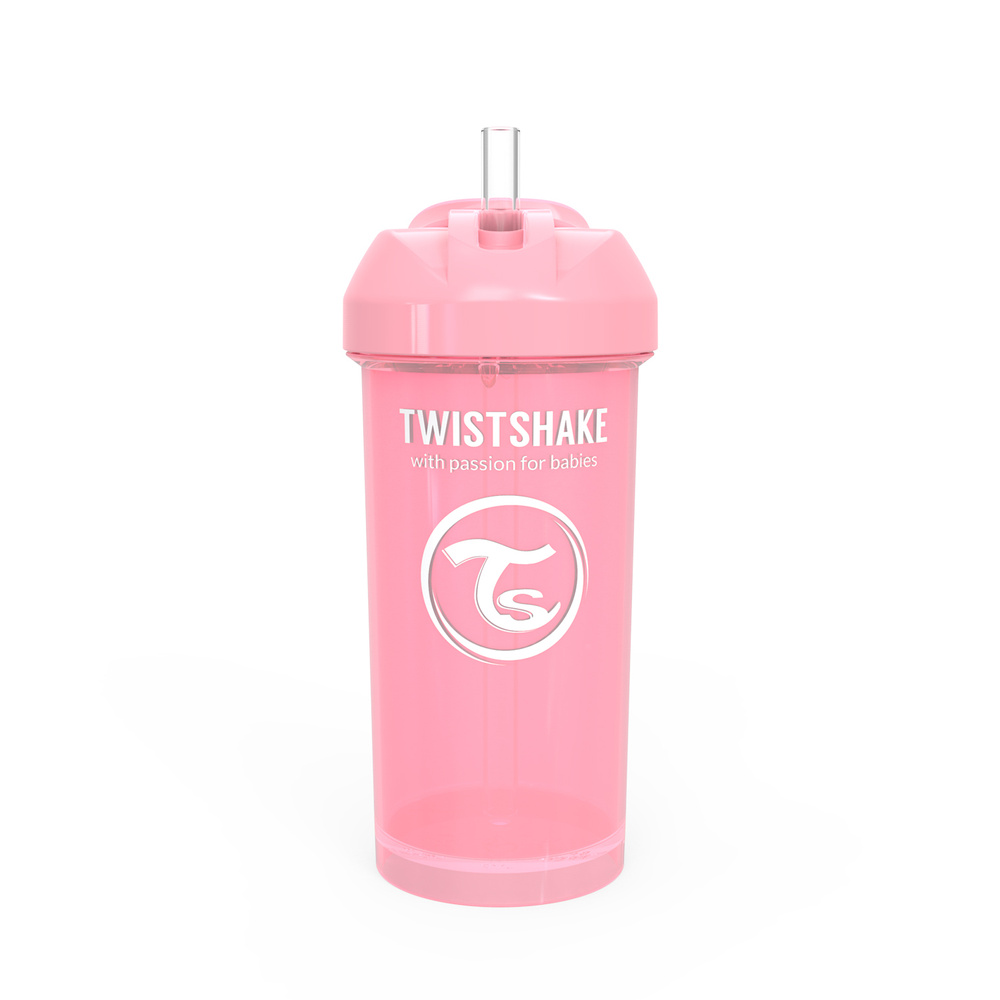 Поильник непроливайка детский с трубочкой 360мл, от 6+мес.Twistshake, цвет: розовый (Pastel Pink).  #1