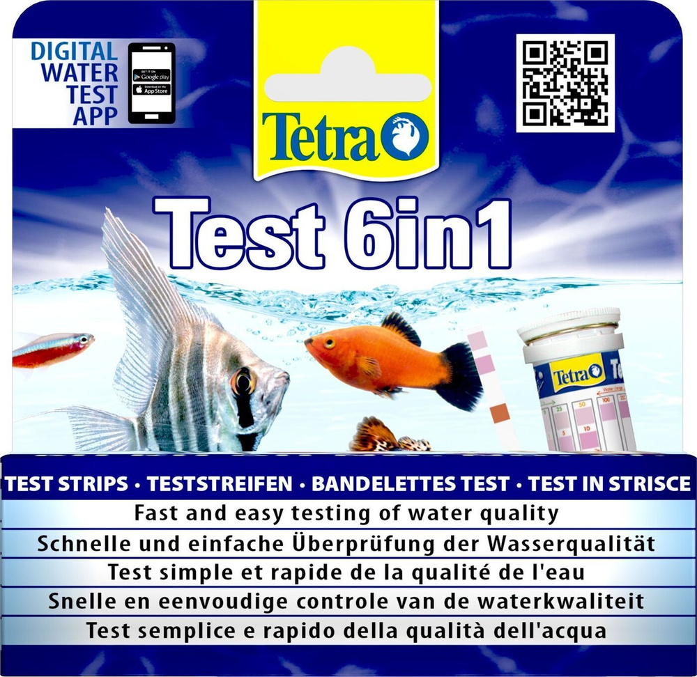 TetraTest 6 в 1 GH/KH/NO2/NO3/pH/Cl полоски для пресной воды 25 шт #1