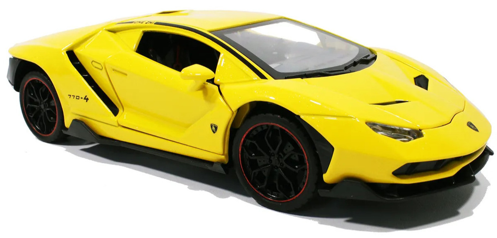 Металлическая инерционная машинка Ламборгини Хуракан Lamborghini Huracan 1:24 21 см (желтый)  #1