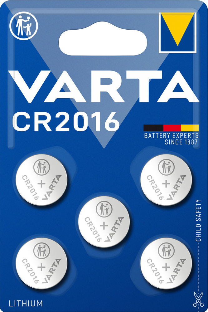 Varta Батарейка CR2016, Li (литиевый) тип, 3 В, 5 шт #1