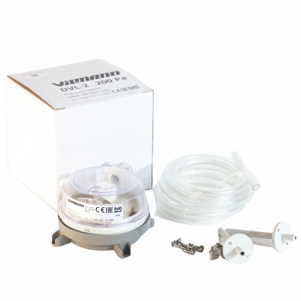 Датчик-реле перепада давления вентиляция DVL-200 / DPD-2 с контактором, диапазон от 20 до 200 Па IP54 #1