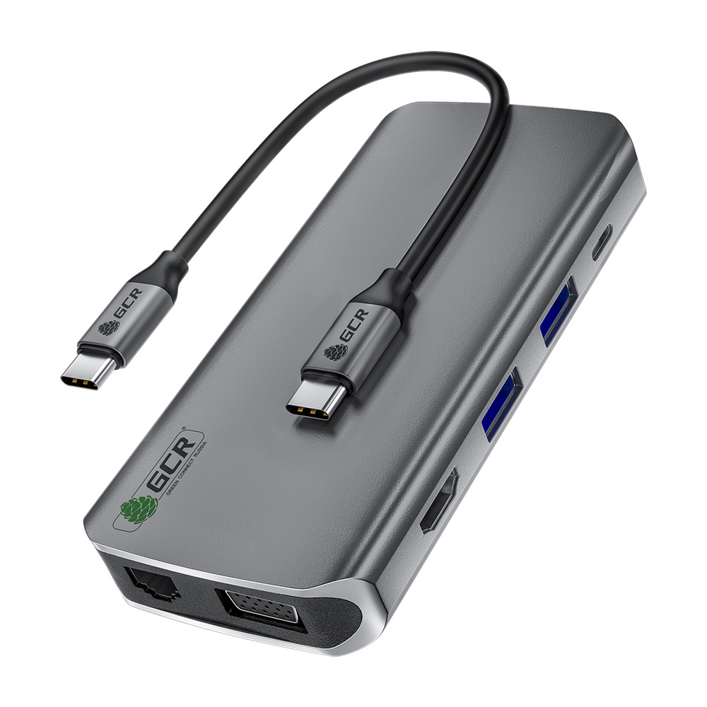 Мультимедиа конвертер Type C HDMI 4K Thunderbolt 3 от GCR 10 в 1 Хаб ...