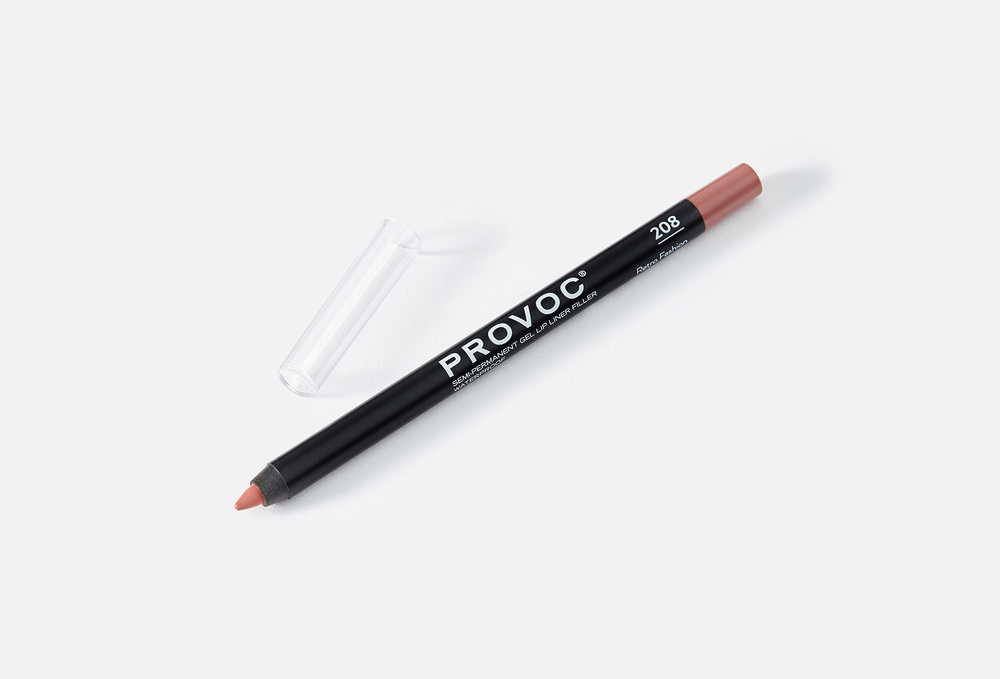 Provoc Gel Lip Liner 208 Retro Fashion Гелевая подводка в карандаше для губ (цв. темно-бежевый)  #1