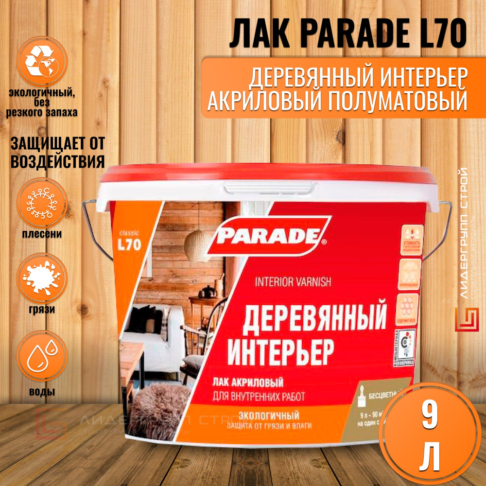 Лак акриловый parade l70 деревянный интерьер матовый