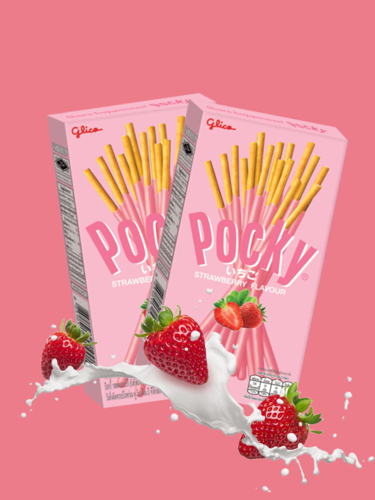 Палочки Pocky strawberry, поки со вкусом клубники, 2 шт по 21 гр #1