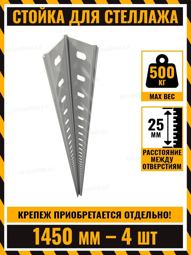 Стойка для стеллажа Стойка_KDST_ПРАКТИК, 3х3х145 см, ПРАКТИК - купить ...