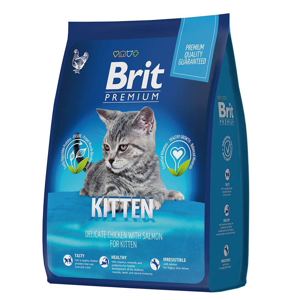 Brit Premium Cat Kitten сухой корм премиум класса с курицей для котят, 2кг, 1шт  #1